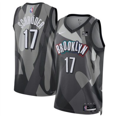 Brooklyn Nets #17 Dennis Schröder Black 2024/25 City Edition Stitched Basketball Jersey