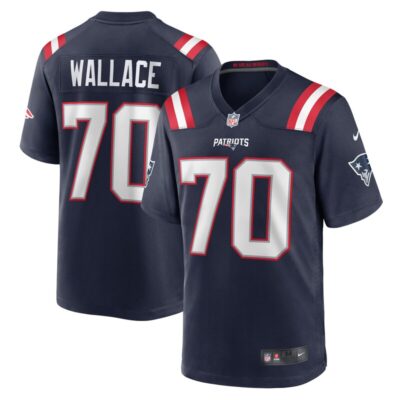 Caedan Wallace New England Patriots Game Jersey - Navy