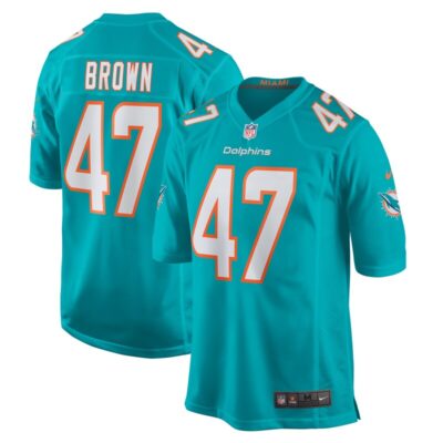 Cam Brown Miami Dolphins Game Jersey - Aqua