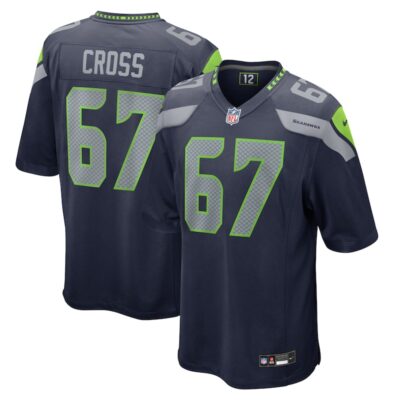 Charles Cross Seattle Seahawks Game Jersey - College Navy