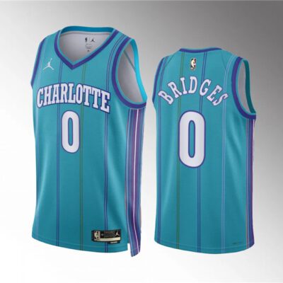 Charlotte Hornets #0 Miles Bridges Teal 2023/24 Classic Edition Stitched Basketball Jersey