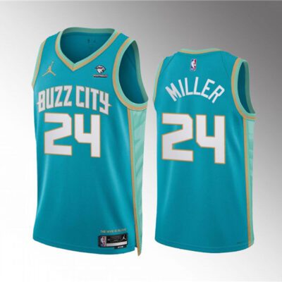 Charlotte Hornets #24 Brandon Miller Teal 2023/24 City Edition Stitched Basketball Jersey