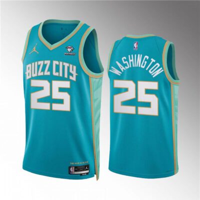 Charlotte Hornets #25 P.J. Washington Teal 2023/24 City Edition Stitched Basketball Jersey