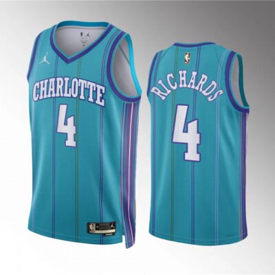 Charlotte Hornets #4 Nick Richards Teal 2023/24 Classic Edition Stitched Basketball Jersey