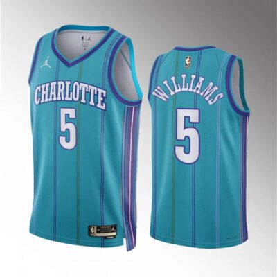 Charlotte Hornets #5 Mark Williams Teal 2023/24 Classic Edition Stitched Basketball Jersey