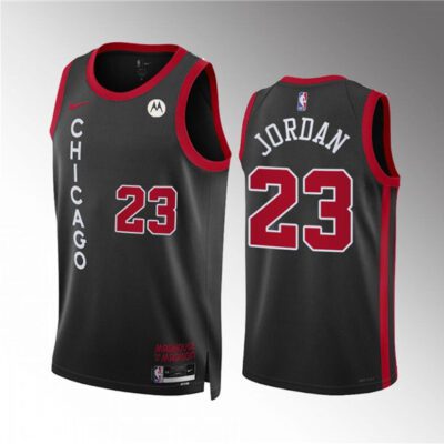 Chicago Bulls #23 Michael Jordan Black 2023/24 City Edition Stitched Basketball Jersey