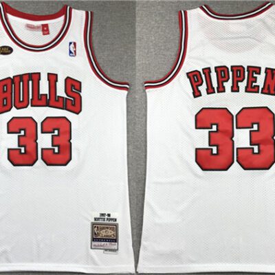 Chicago Bulls #33 Scottie Pippen White 1997-98 Stitched Basketball Jersey