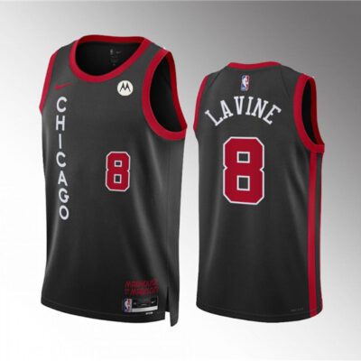 Chicago Bulls #8 Zach LaVine Black 2023/24 City Edition Stitched Basketball Jersey