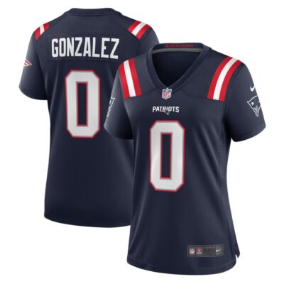 Christian Gonzalez New England Patriots Women Team Game Jersey - Navy