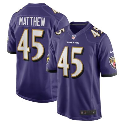 Christian Matthew Baltimore Ravens Team Game Jersey - Purple