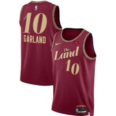 Cleveland Cavaliers #10 Darius Garland Wine 2023/24 City Edition Stitched Jersey