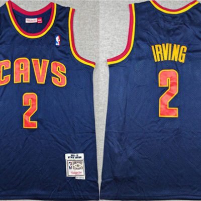 Cleveland Cavaliers #2 Kyrie Irving Navy Throwback Stitched Jersey