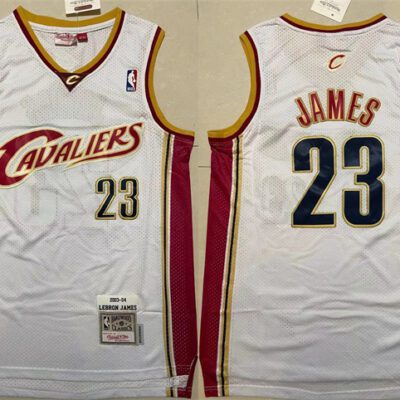 Cleveland Cavaliers #23 LeBron James White Throwback Stitched Jersey