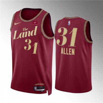 Cleveland Cavaliers #31 Jarrett Allen Wine 2023/24 City Edition Stitched Jersey