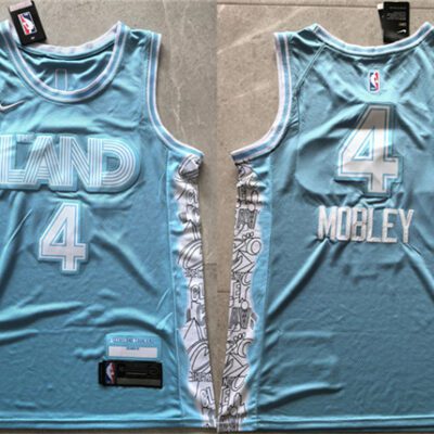 Cleveland Cavaliers #4 Evan Mobley Light Blue 2024 City Edition Stitched Jersey