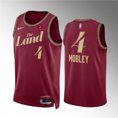 Cleveland Cavaliers #4 Evan Mobley Wine 2023/24 City Edition Stitched Jersey