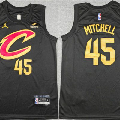 Cleveland Cavaliers #45 Donovan Mitchell Black Statement Edition Stitched Jersey