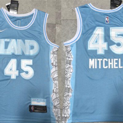 Cleveland Cavaliers #45 Donovan Mitchell Light Blue 2024 City Edition Stitched Jersey