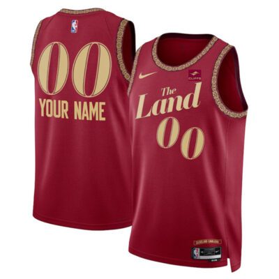 Cleveland Cavaliers Active Player Custom Wine 2023/24 City Edition Stitched Basketball Jersey