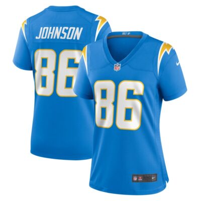 Cornelius Johnson Los Angeles Chargers Women Game Jersey - Powder Blue