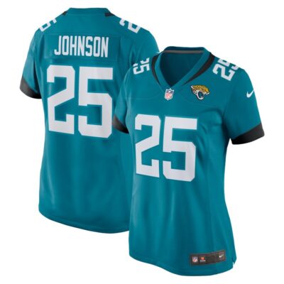 D'Ernest Johnson Jacksonville Jaguars Women Team Game Jersey - Teal