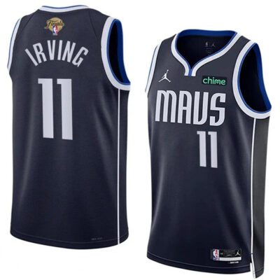 Dallas Mavericks #11 Kyrie Irving Navy 2024 Finals Statement Edition Stitched Basketball Jersey