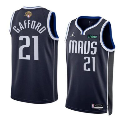 Dallas Mavericks #21 Daniel Gafford Navy 2024 Finals Statement Edition Stitched Basketball Jersey