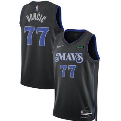 Dallas Mavericks #77 Luka Doncic Black 2023/24 City Edition Stitched Basketball Jersey