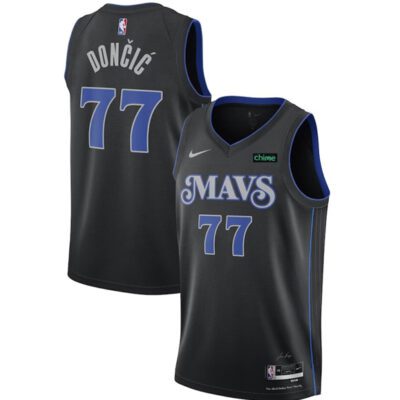 Dallas Mavericks #77 Luka Doncic Black 2023/24 City Edition Stitched Basketball Jersey