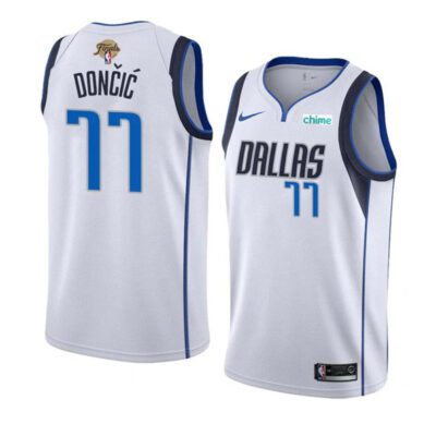 Dallas Mavericks #77 Luka Doncic White 2024 Finals Association Edition Stitched Basketball Jersey