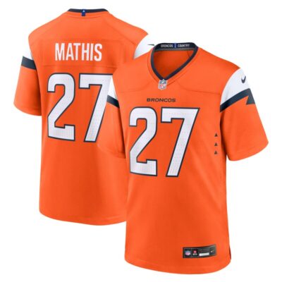 Damarri Mathis Denver Broncos Team Game Jersey - Orange