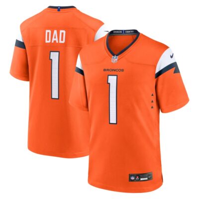 Denver Broncos #1 Dad Game Jersey - Orange