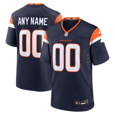 Denver Broncos Alternate Mile High Collection Custom Game Jersey - Navy