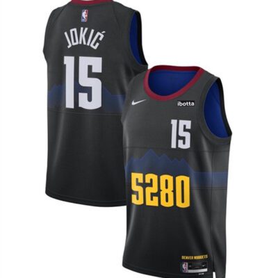 Denver Nuggets #15 Nikola Jokic Black 2023 City Edition Stitched Basketball Jersey