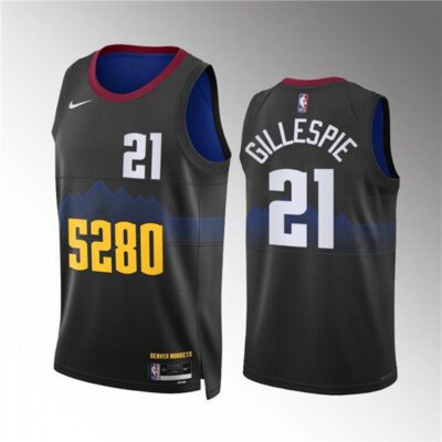 Denver Nuggets #21 Collin Gillespie Black 2023 City Edition Stitched Basketball Jersey