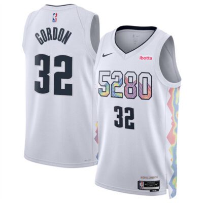 Denver Nuggets #32 Aaron Gordon White 2024/25 City Edition Stitched Basketball Jersey