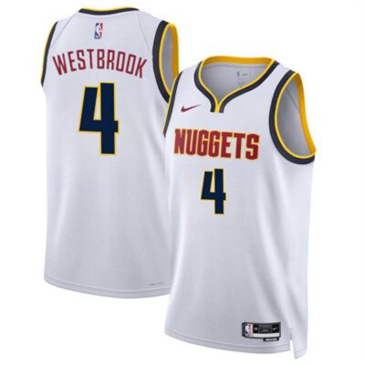 Denver Nuggets #4 Russell Westbrook White 2024 Association Edition Stitched Basketball Jersey