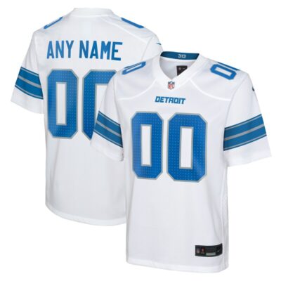 Detroit Lions Youth Custom Game Jersey - White