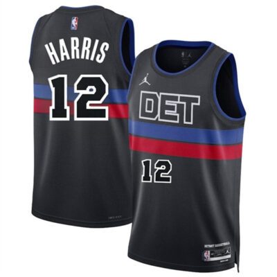 Detroit Pistons #12 Tobias Harris Black 2024 Statement Edition Stitched Basketball Jersey