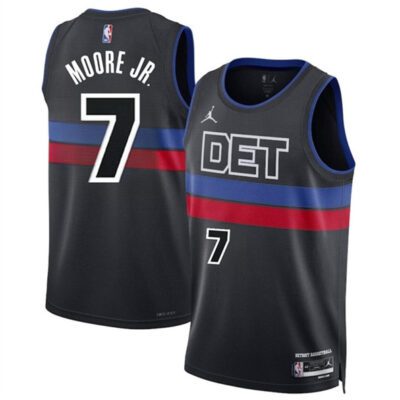 Detroit Pistons #7 Wendell Moore Jr Black 2024 Statement Edition Stitched Jersey