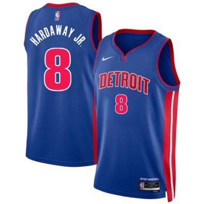 Detroit Pistons #8 Tim Hardaway Jr Blue 2024 Icon Edition Stitched Jersey