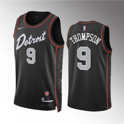 Detroit Pistons #9 Ausar Thompson Black 2023-24 City Edition Stitched Basketball Jersey