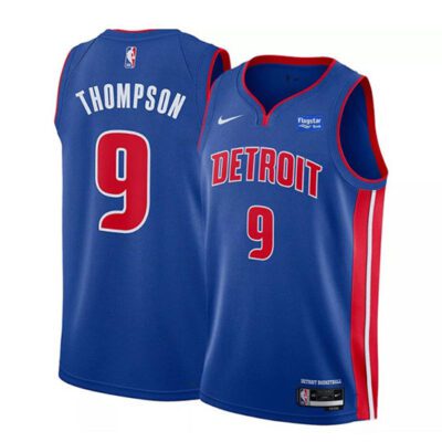 Detroit Pistons #9 Ausar Thompson Blue Icon Edition Stitched Basketball Jersey