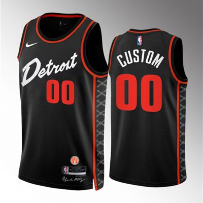 Detroit Pistons Active Player Custom Black 2023/24 City Edition Stitched Basketball Jersey