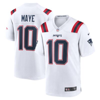 Drake Maye New England Patriots Player Game Jersey - White