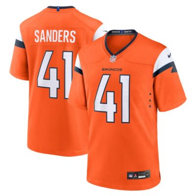 Drew Sanders Denver Broncos Team Game Jersey - Orange