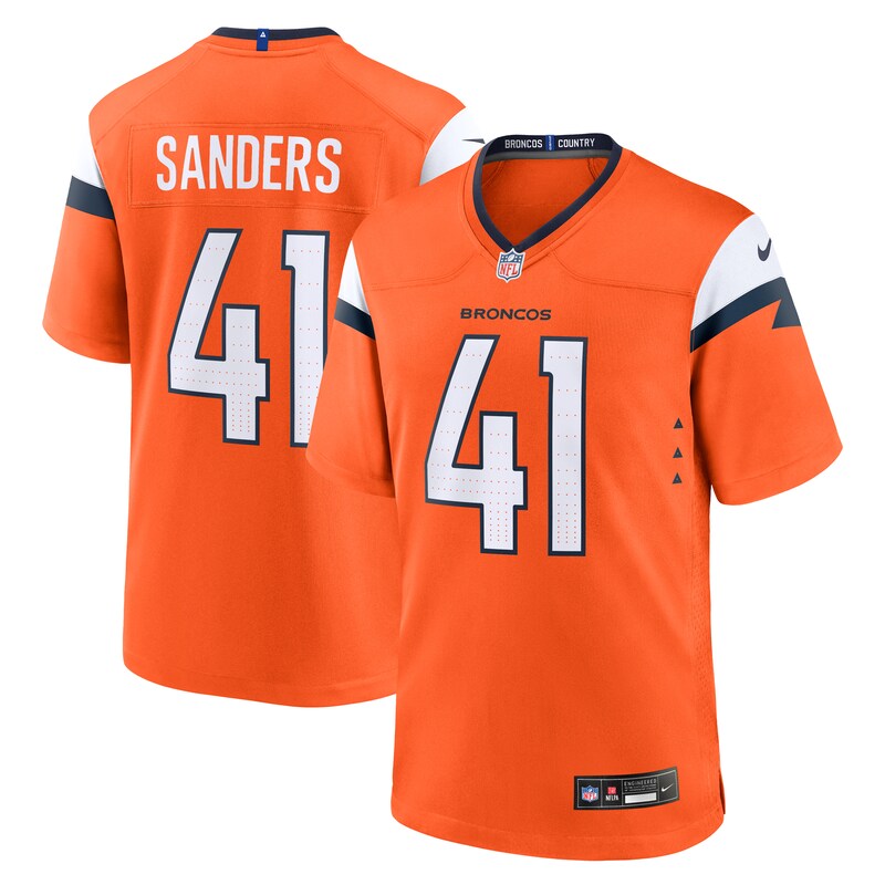 Drew Sanders Denver Broncos Team Game Jersey - Orange