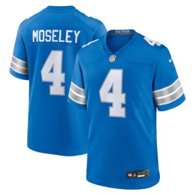 Emmanuel Moseley Detroit Lions Team Game Jersey - Blue