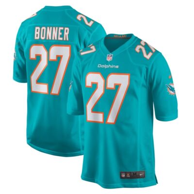 Ethan Bonner Miami Dolphins Game Jersey - Aqua