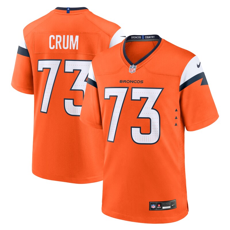 Frank Crum Denver Broncos Team Game Jersey - Orange